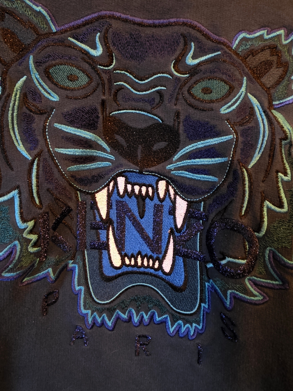 Kenzo Men's Blue Tiger Embroidered Sweatshirt - Picture 2 of 4